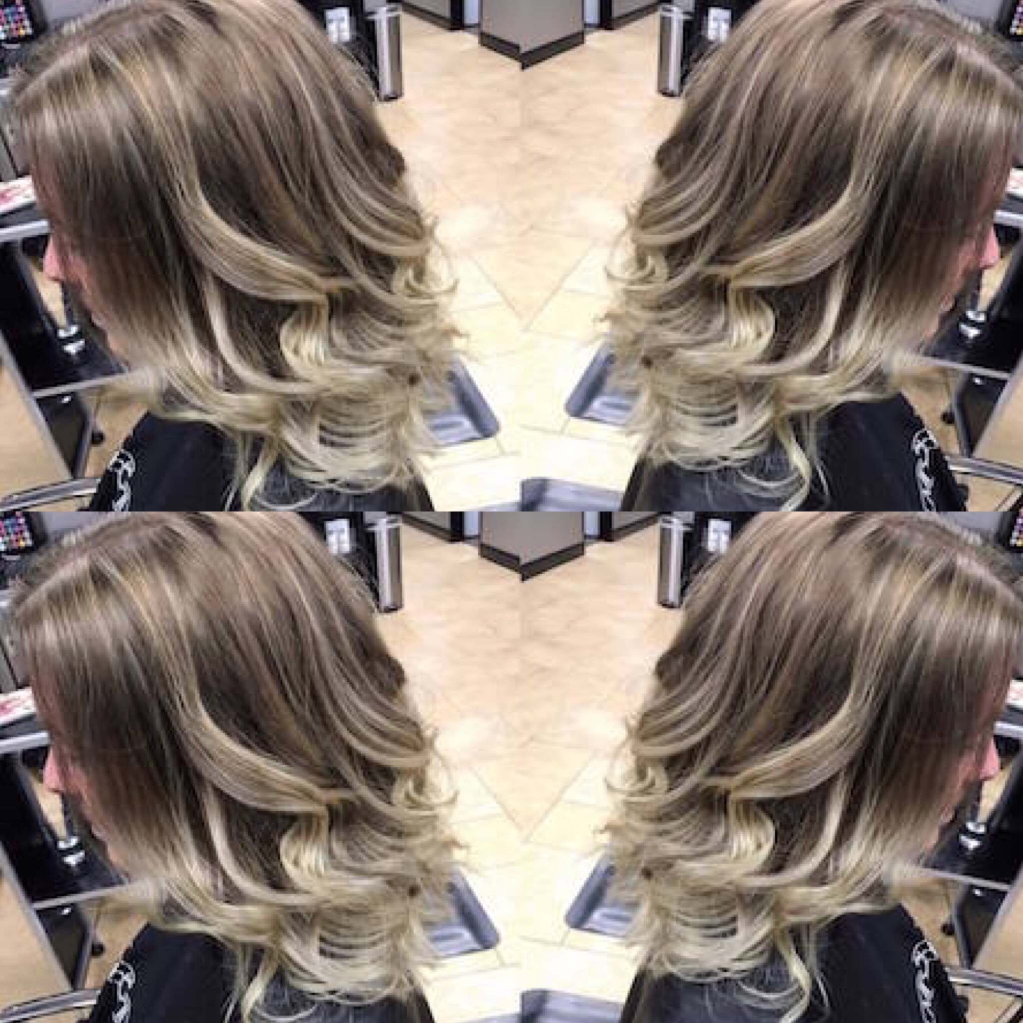 An ashy blonde to platinum ombre done by Kate